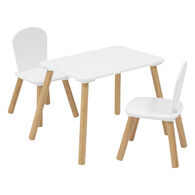 Mesa con 2 sillas blancas