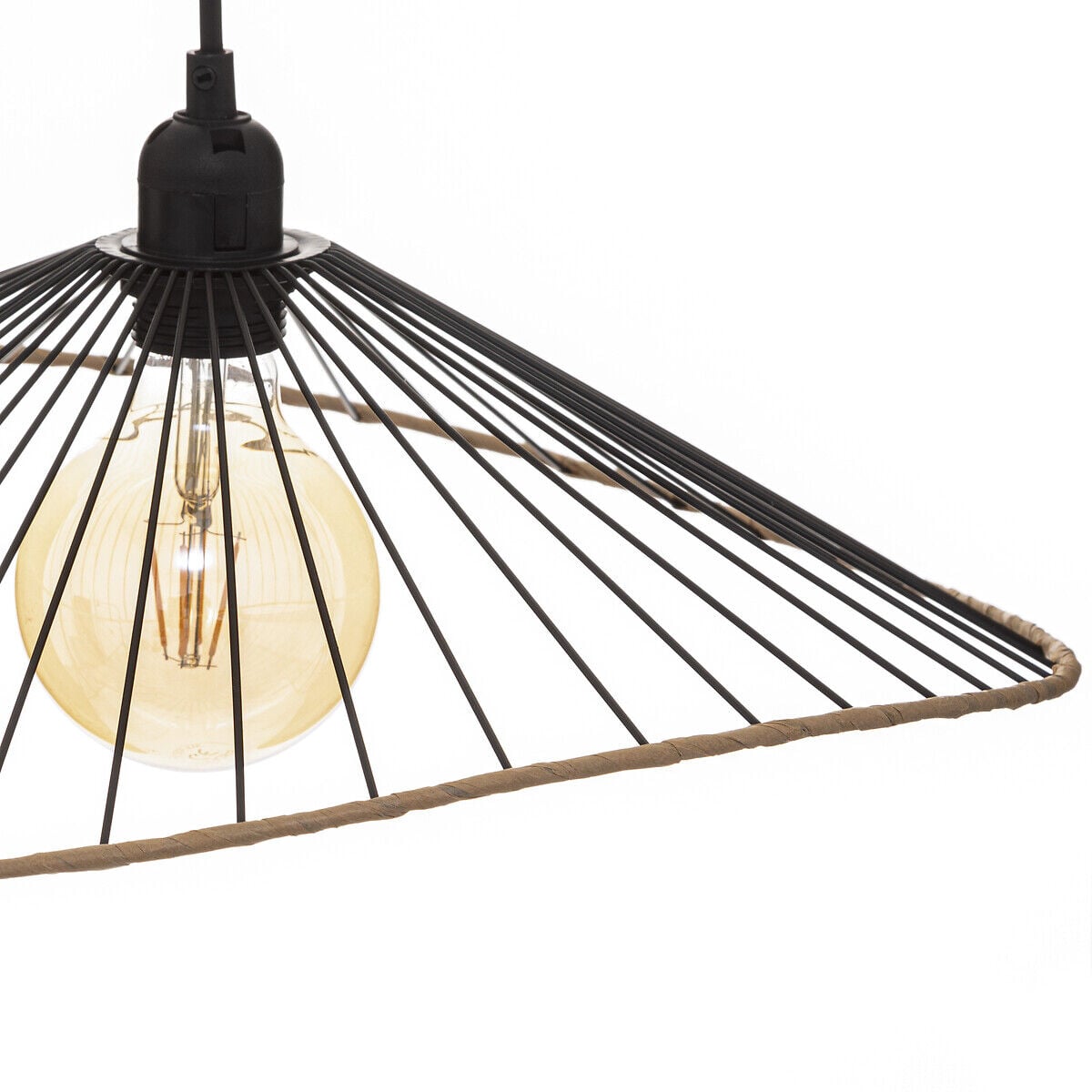 Candeeiro de teto preto em metal 45cm, , large