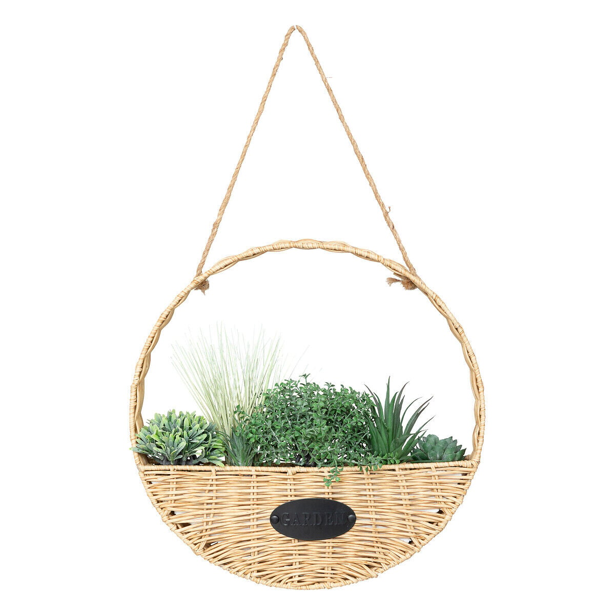 Jarra suspensa com flores artificiais cala 40cm, , large