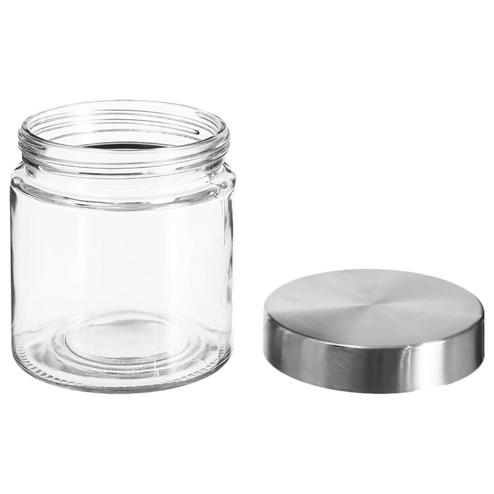 Glass jar with stainless steel lid, , large