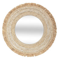 Espejo De Pared Celia Rafia Beige 68Cm