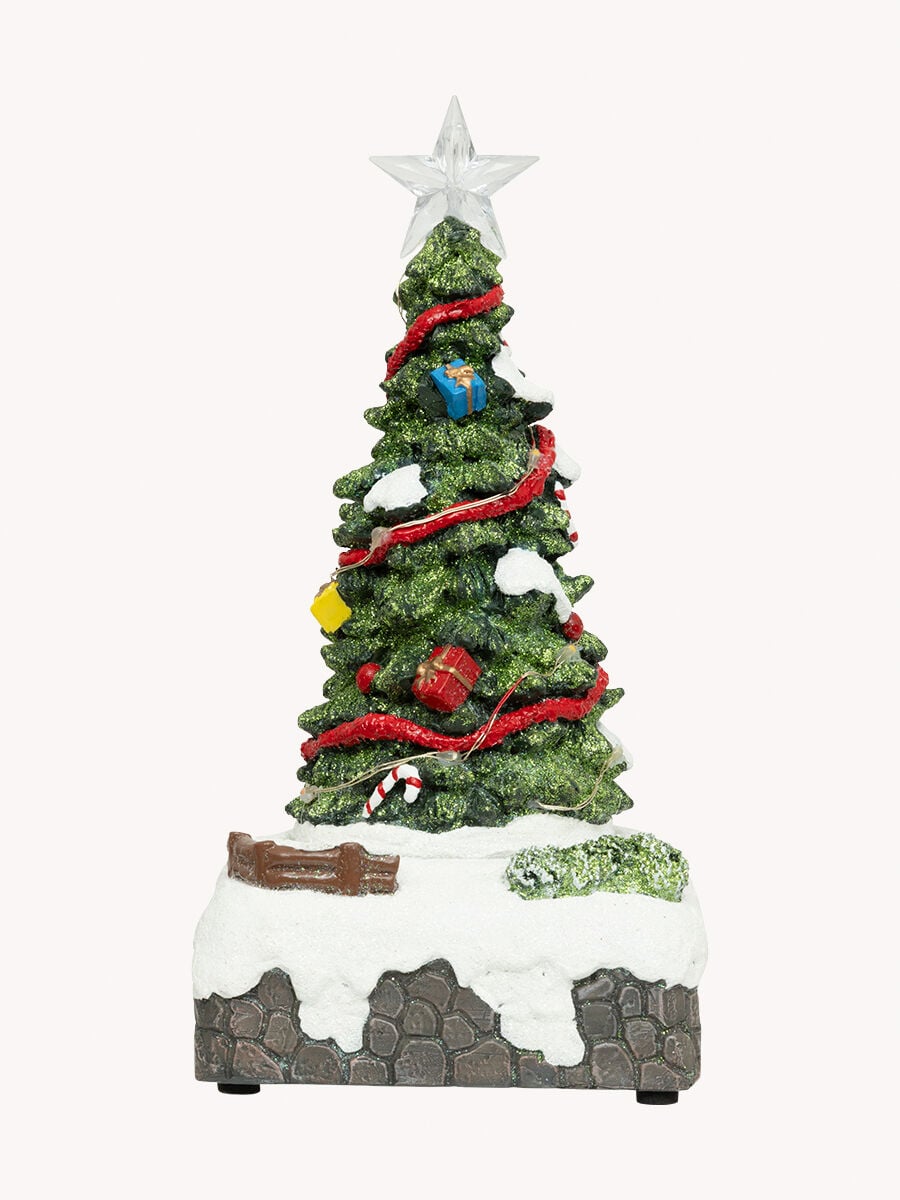 Aldeia árvore de natal com luz - música - movimento 12,5x22,5cm, , large