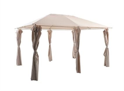Pérgola SANTORINI argile/lin com cortinas 3x4m, , large