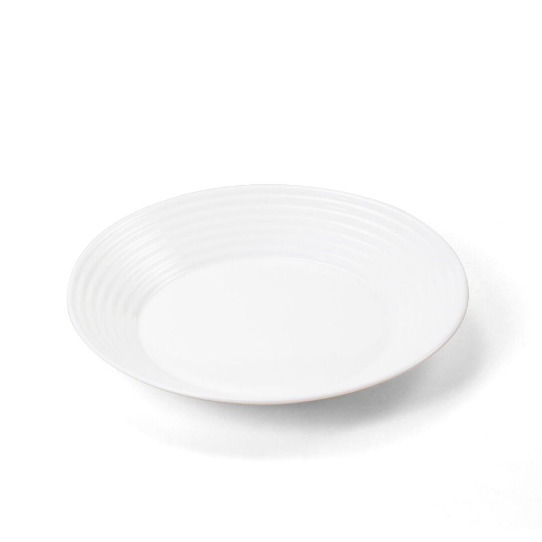 Prato de sopa branco em cerâmica, , large