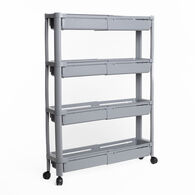 Carrito auxiliar gris extensible con 4 cestos
