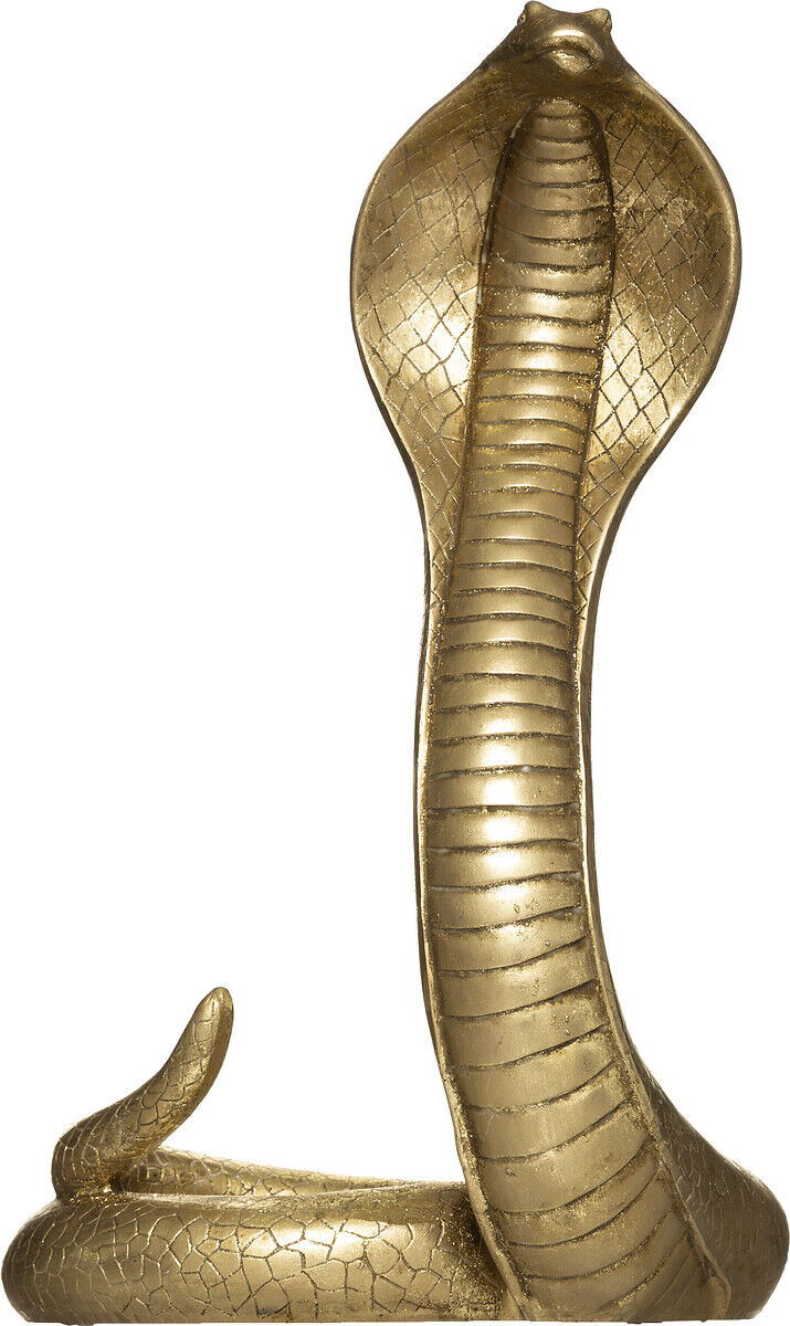 Serpente decorativa em poliresina dourada, , large