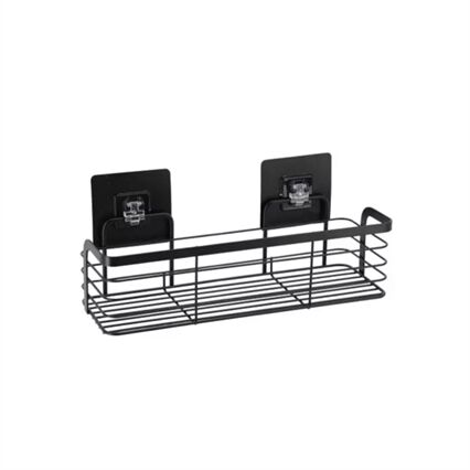 Prateleira WC Preto Em Metal Com Adesivo, , large