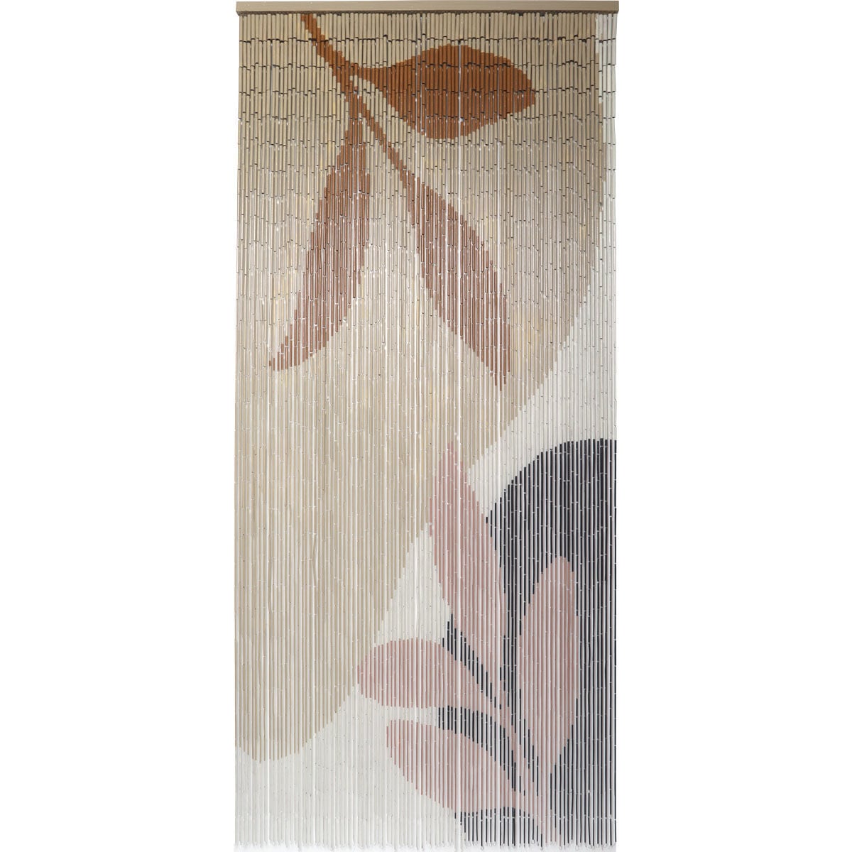 Cortina decorada em bambu e madeira para porta 90x200cm, , large