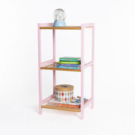 Estanter&iacute;a con 3 baldas rosa de bamb&uacute; 70cm