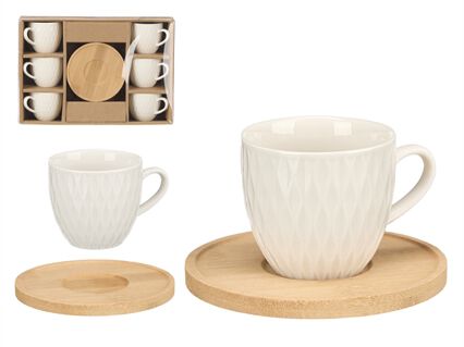 Conjunto de 6 chávenas de café com base bambu, , large