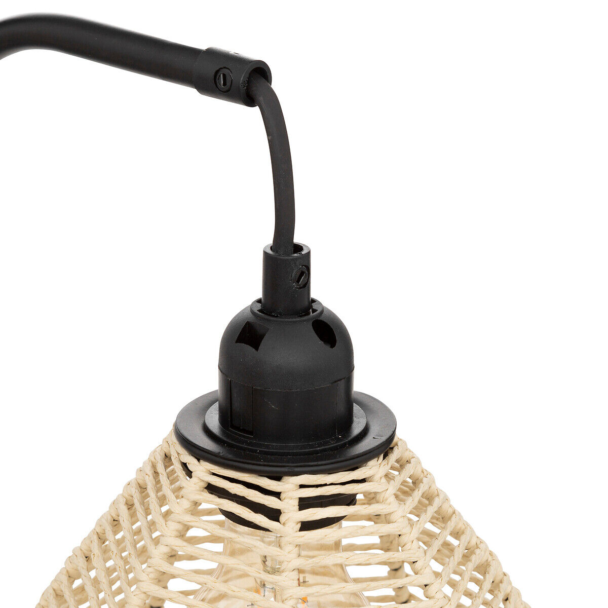 Candeeiro de mesa DELIA preto em metal 47,5cm, , large