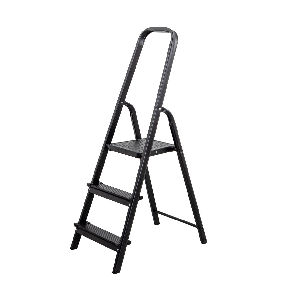 Step ladder black with 4 steps, , large