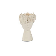 Jarra De Cer&acirc;mica Winter Light Branco Em Forma De Busto 20cm