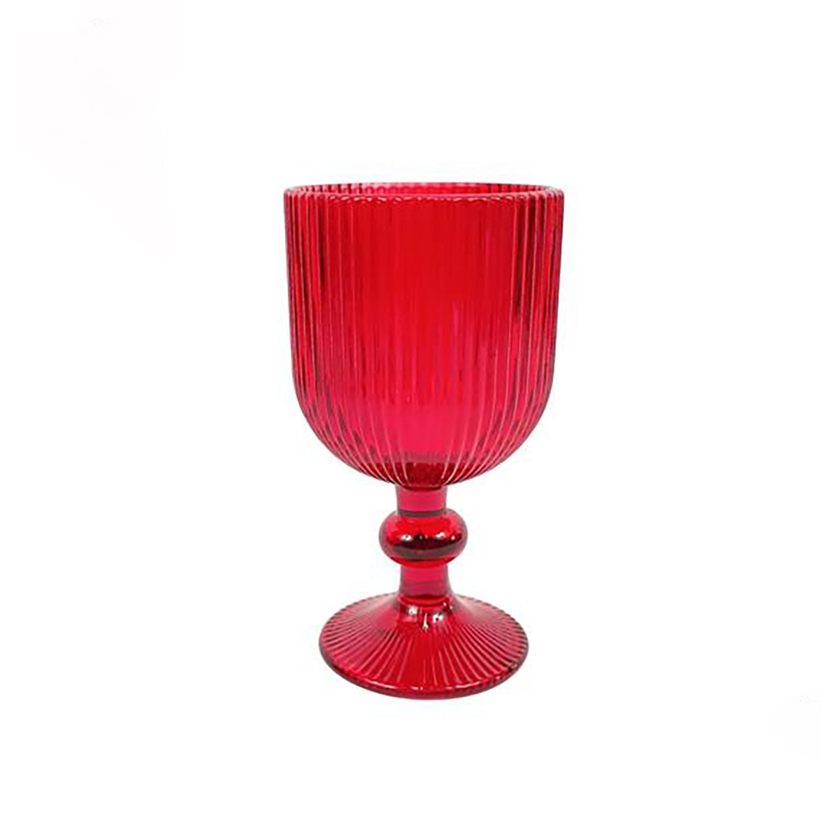 Conjunto de 6 copos de vinho com pé vermelho às riscas 26cl, , large