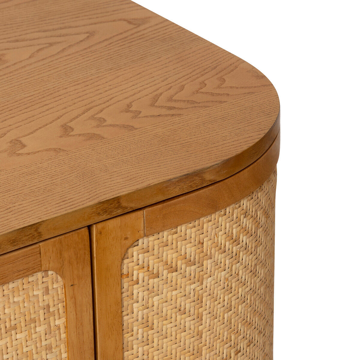 Aparador KISCO com 4 portas em mdf e rattan, , large