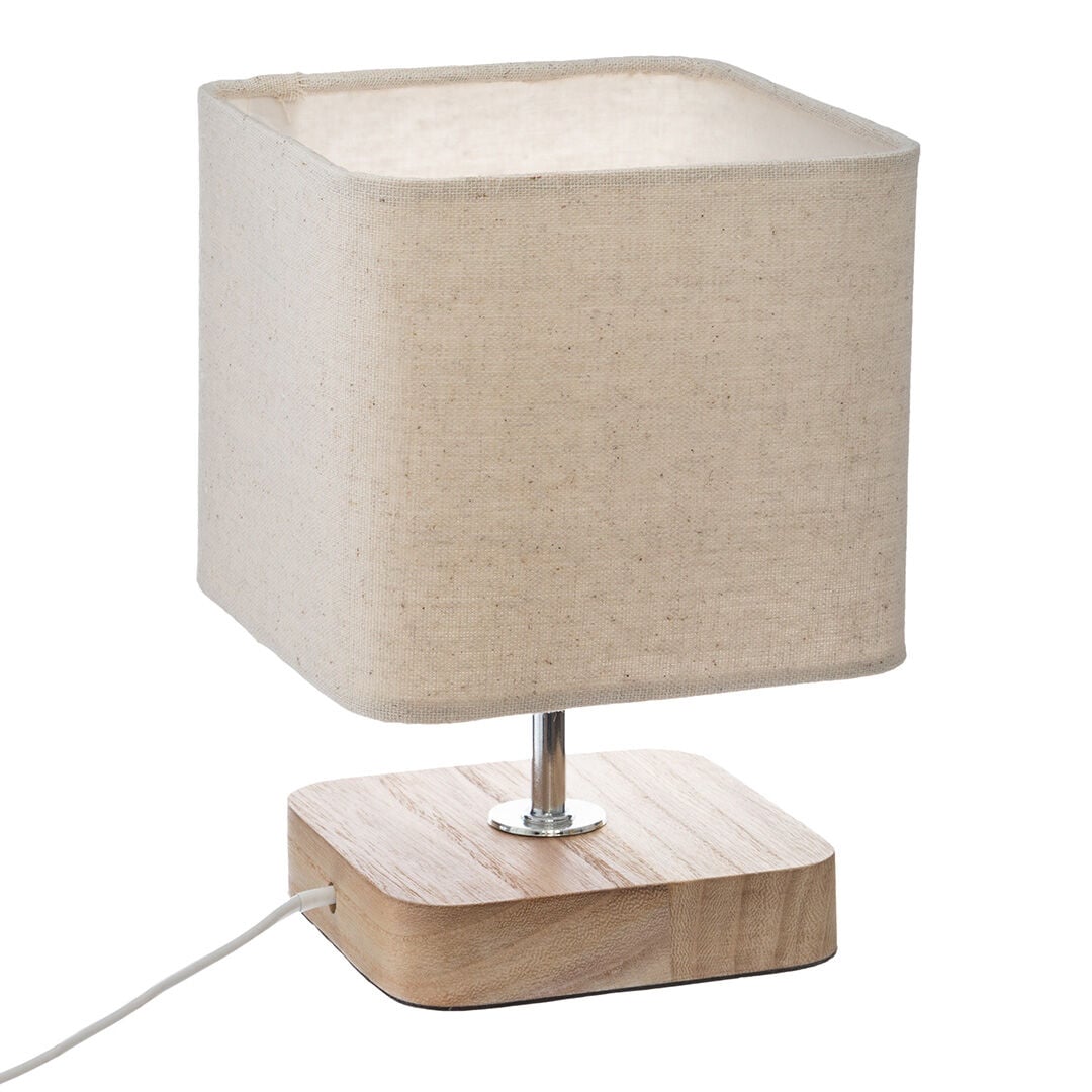 Candeeiro de mesa TOXEY marfim em madeira pinho, , large