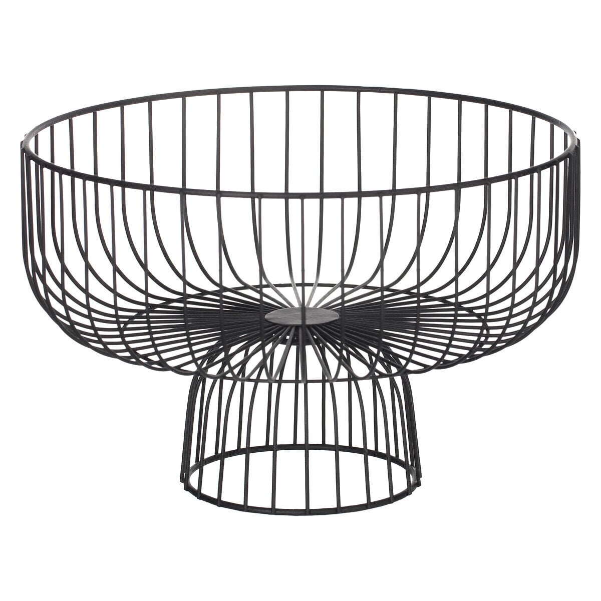 Fruteira em metal preta com pé 28cm, , large