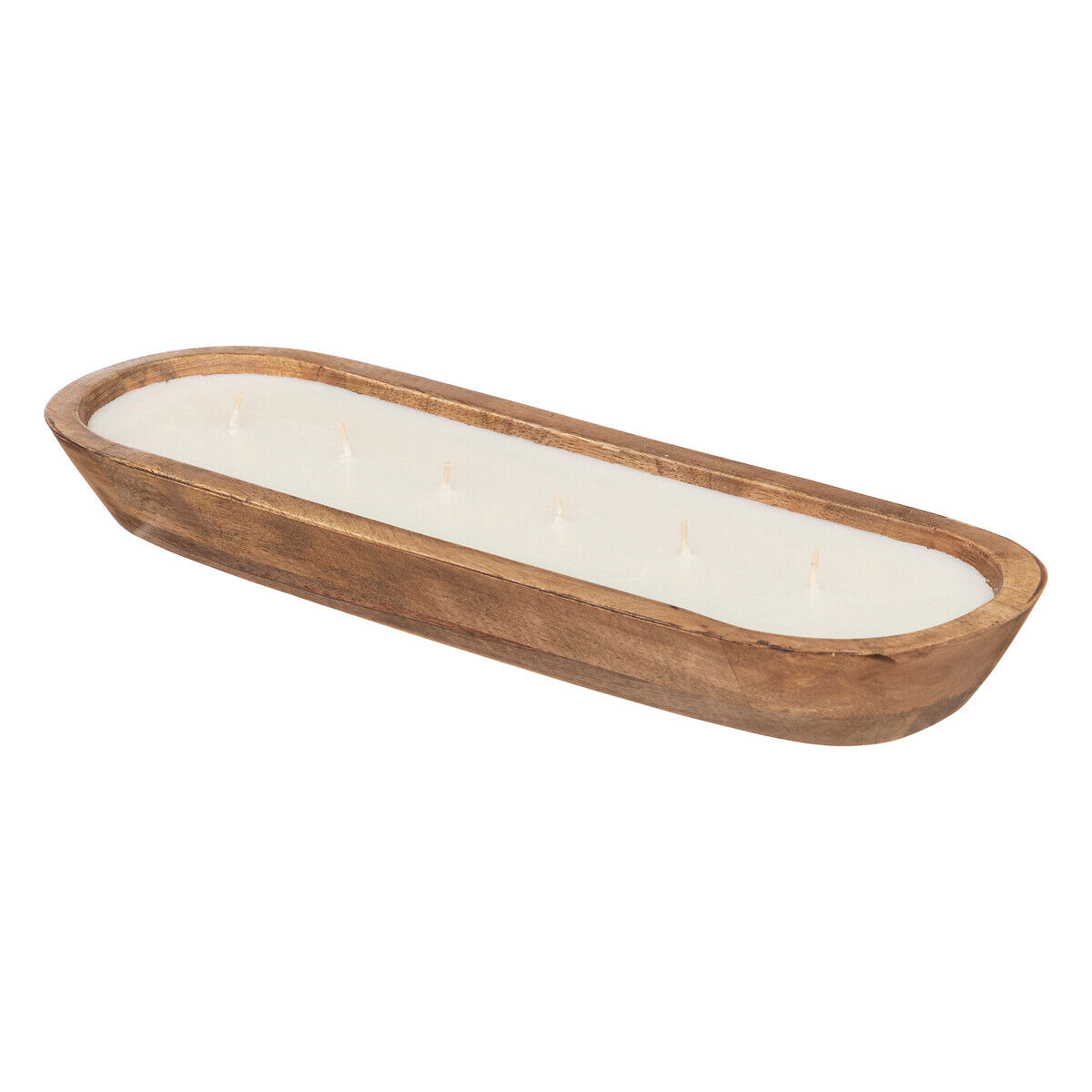 Vela perfumada linho com castiçal em madeira mango PAOLA 900g, , large