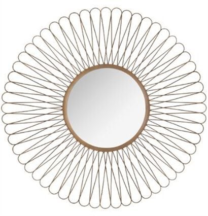 Espelho decorativo SOL castanho em metal 76cm, , large