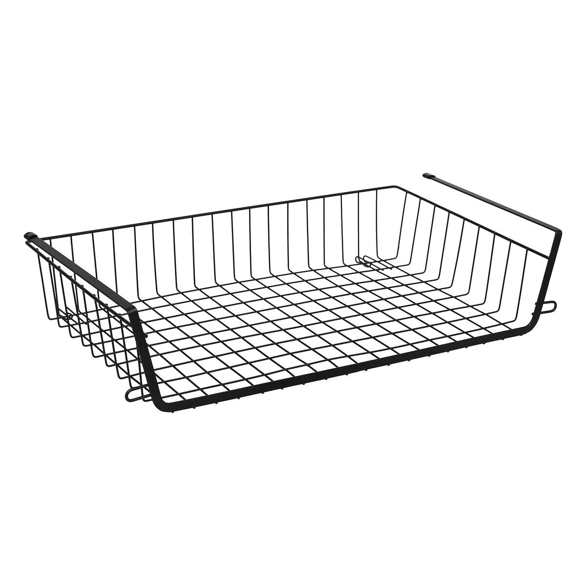 Hanging storage shelf black in metal, , large