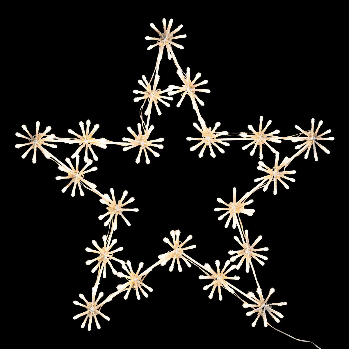 Estrela decorada com flores e led 50cm, , large