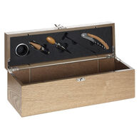 Conjunto De Vinicultura Com 5 Acess&oacute;rios E Caixa Para Garrafa