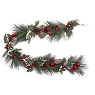 Grinalda Decorativa Nature Com Folhas E Pinhas 100cm