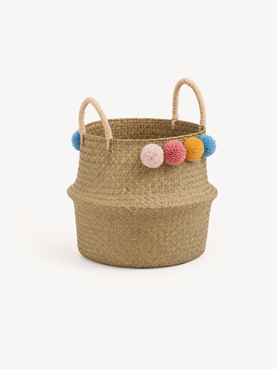 Cesto de arrumação LIA com pompons, , large