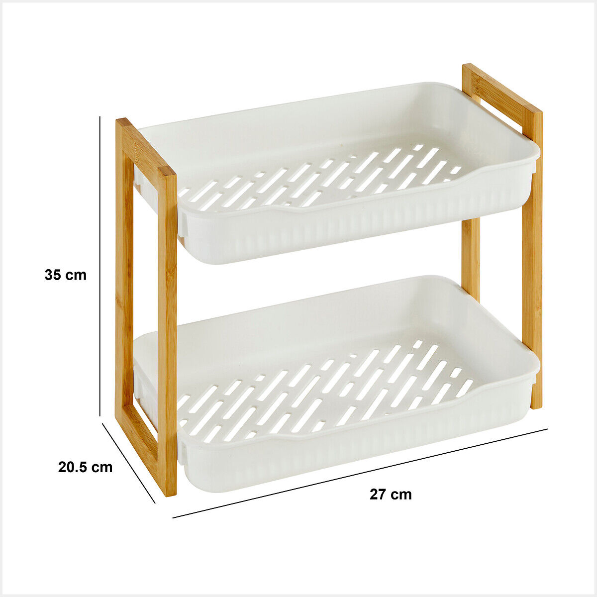Bathroom shelving unit NATURÉO with tiers in bamboo, , large