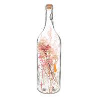 Jarr&oacute;n de vidrio con flores rosa 45cm