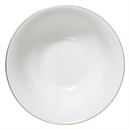 Saladeira PETIT SALON branco com beira dourada 22cm, , large