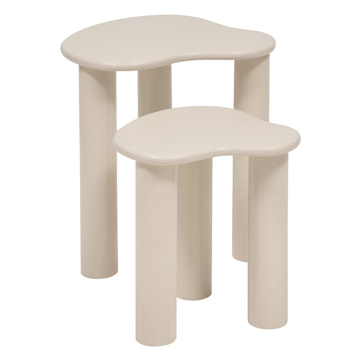 Set of 2 side tables OLAO ivory, , large