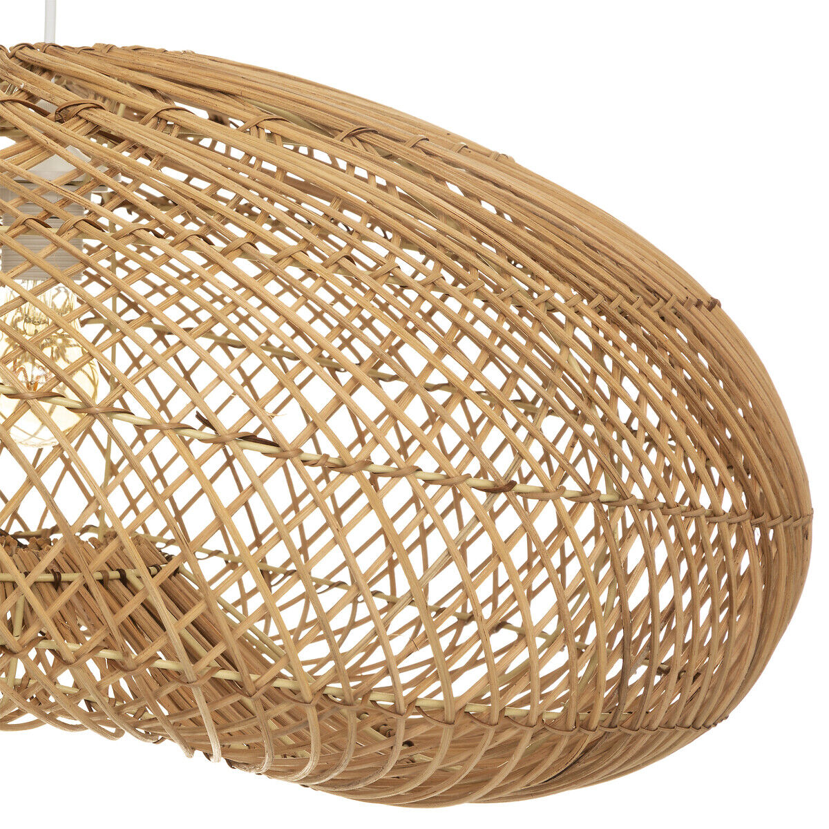 Candeeiro de teto JENY bege em rattan 68cm, , large
