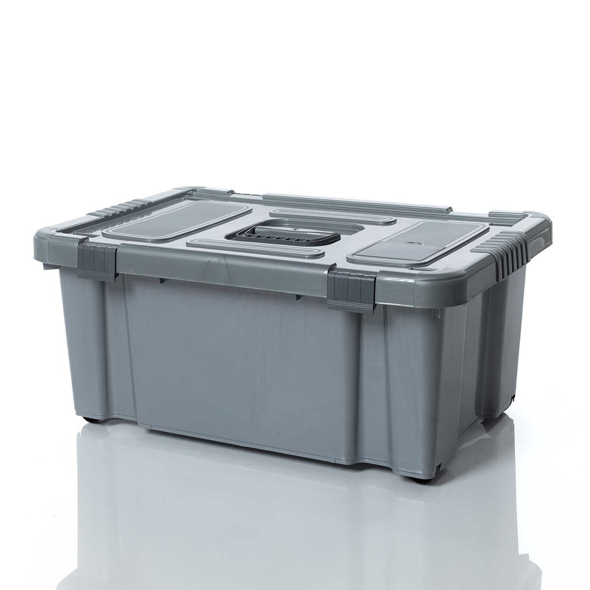 Caixa de arrumação EUROPA cinza 40l, , large