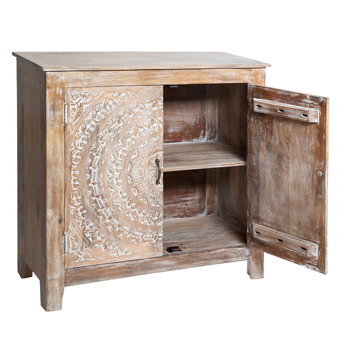 Aparador em madeira mango com 2 portas shirel, , large