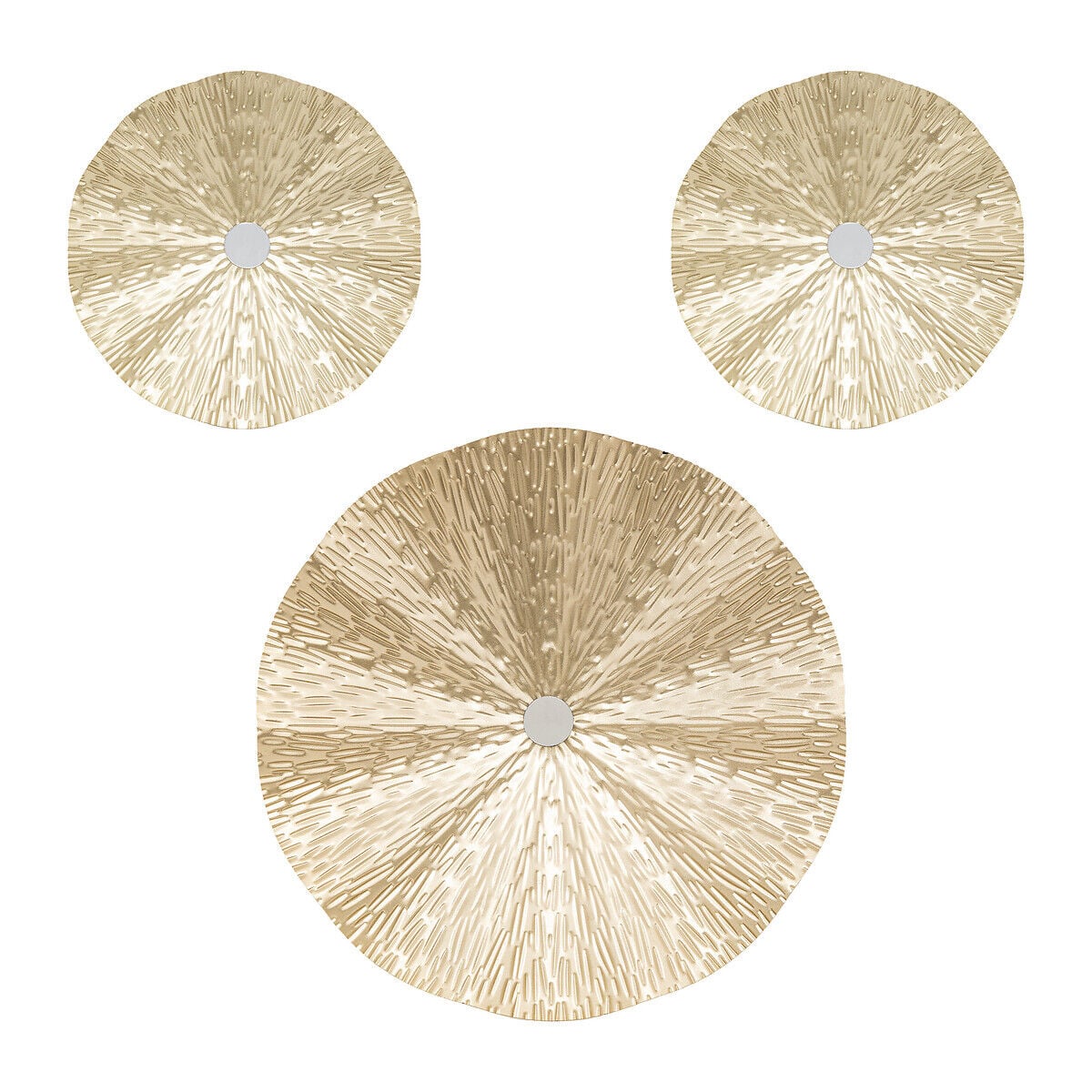 Conjunto de 3 quadros decorativos em metal leslie, , large