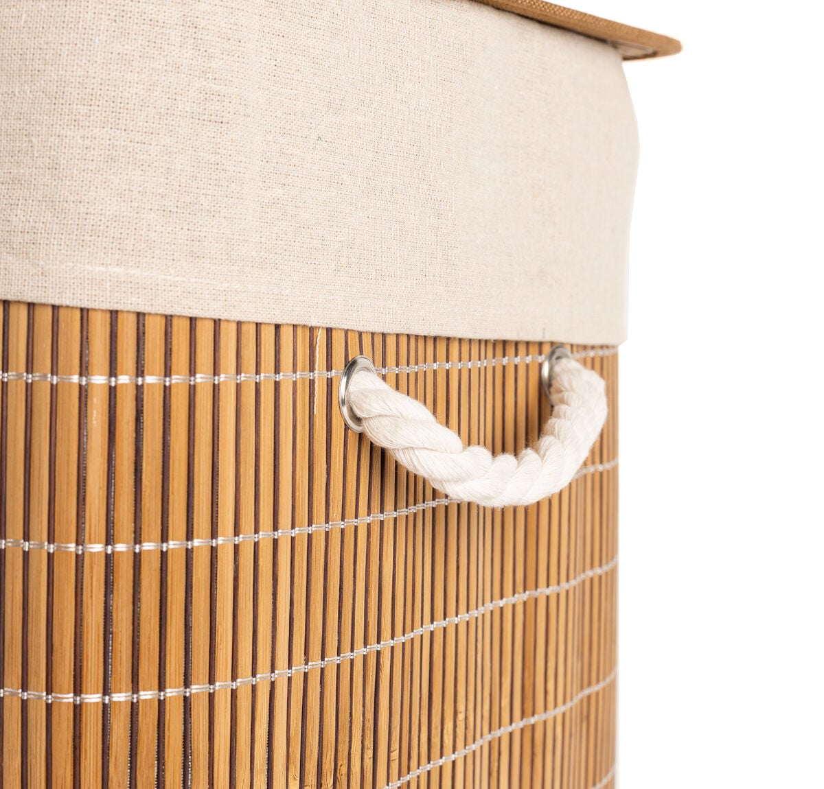Cesto de roupa wc em bambu, , large