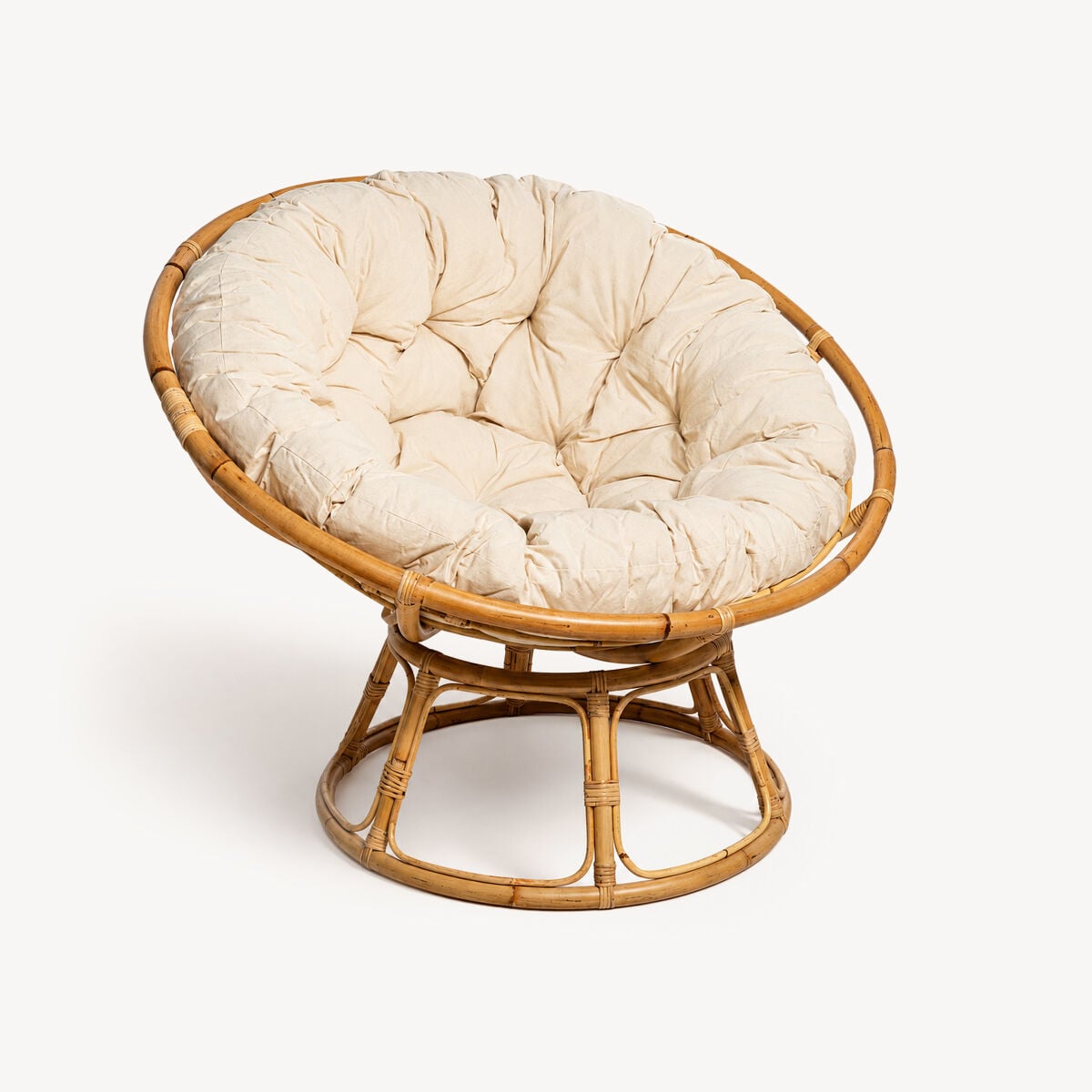 Poltrona papasan natural em bambu, , large