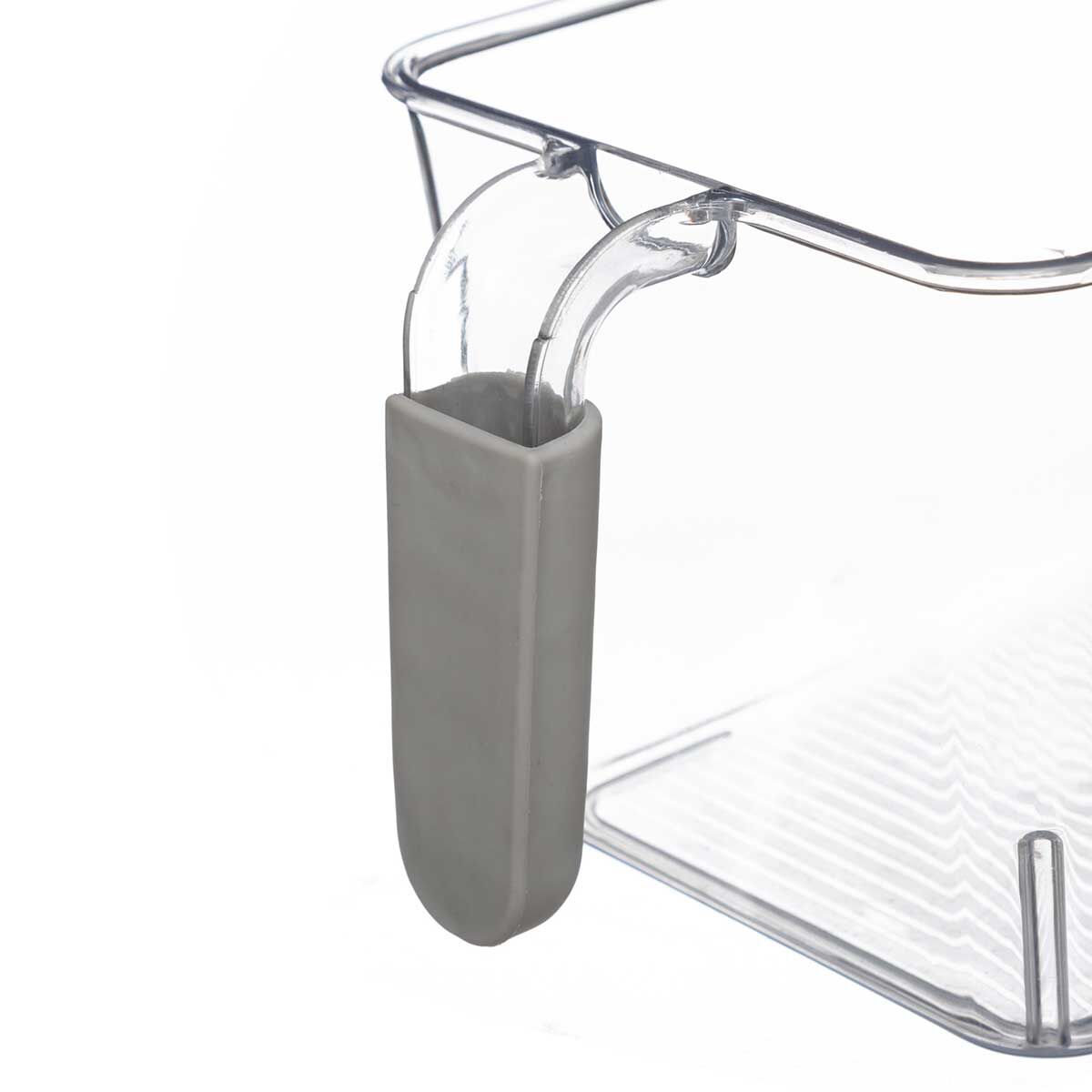 Storage box transparent with handles, , large