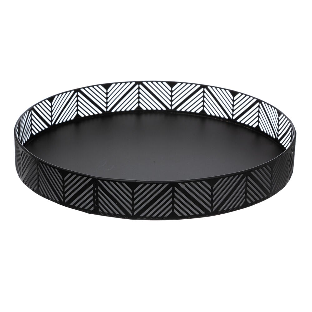 Tabuleiro de servir redondo em metal, , large