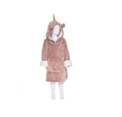 Manta camisola com capuz rosa 3-10 anos, , large