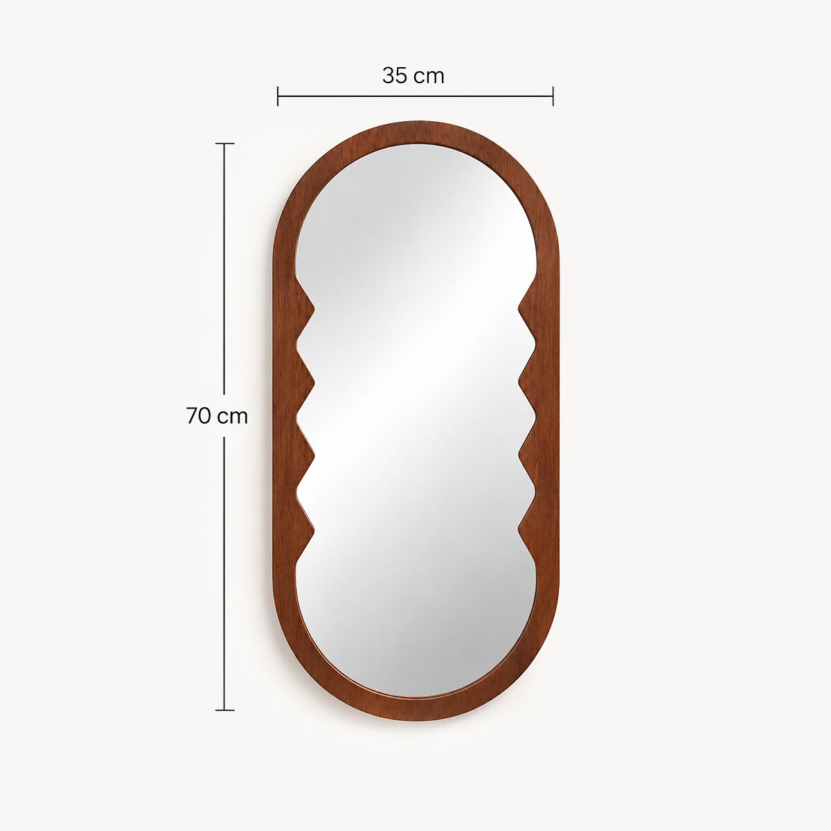 Espelho de parede HOMY castanho 70cm, , large