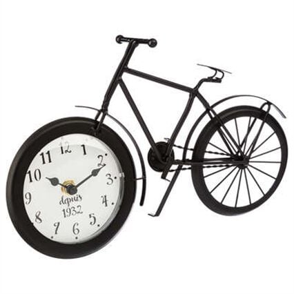 Relógio de mesa decorativo bicicleta preta, , large