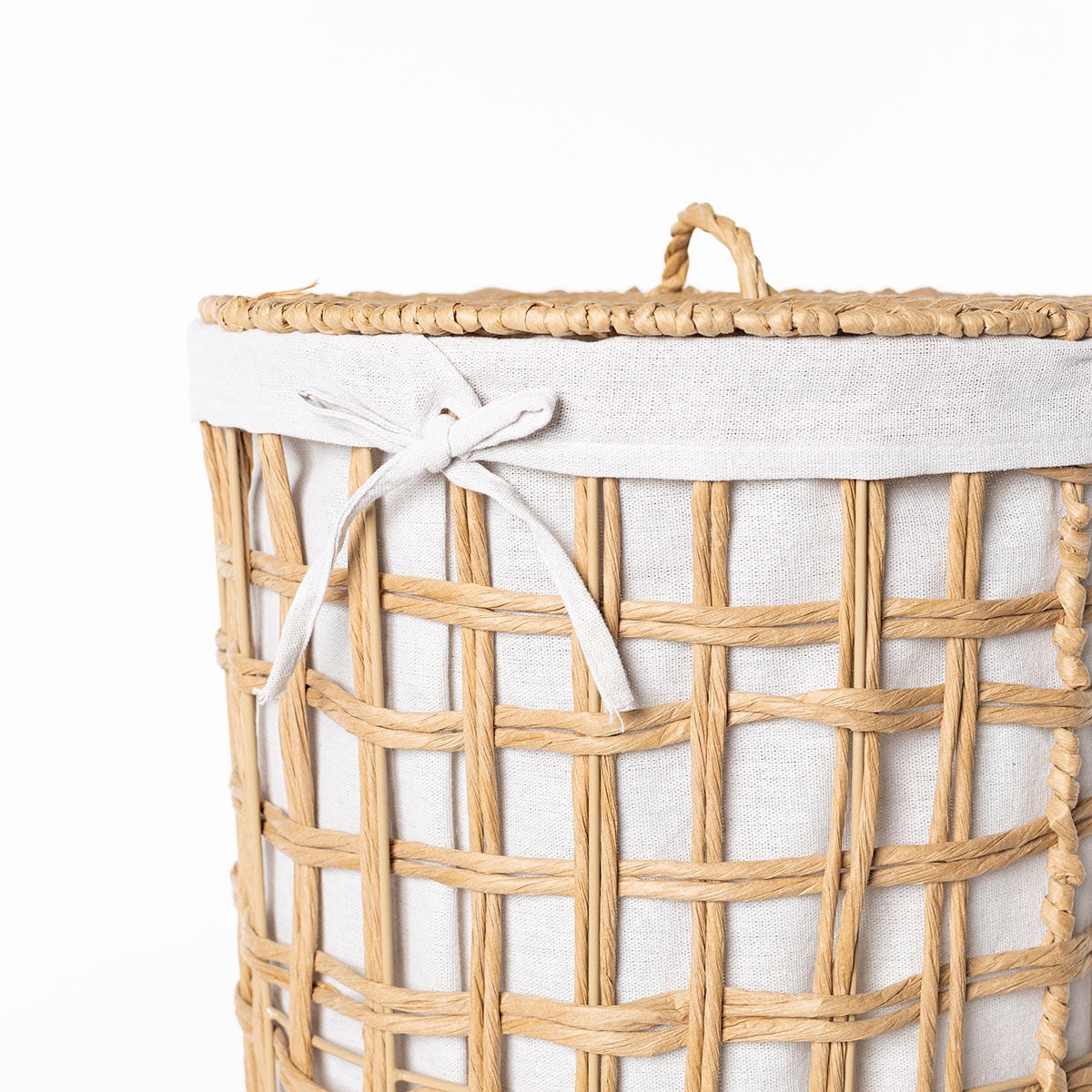 Bathroom laundry basket natural, , large