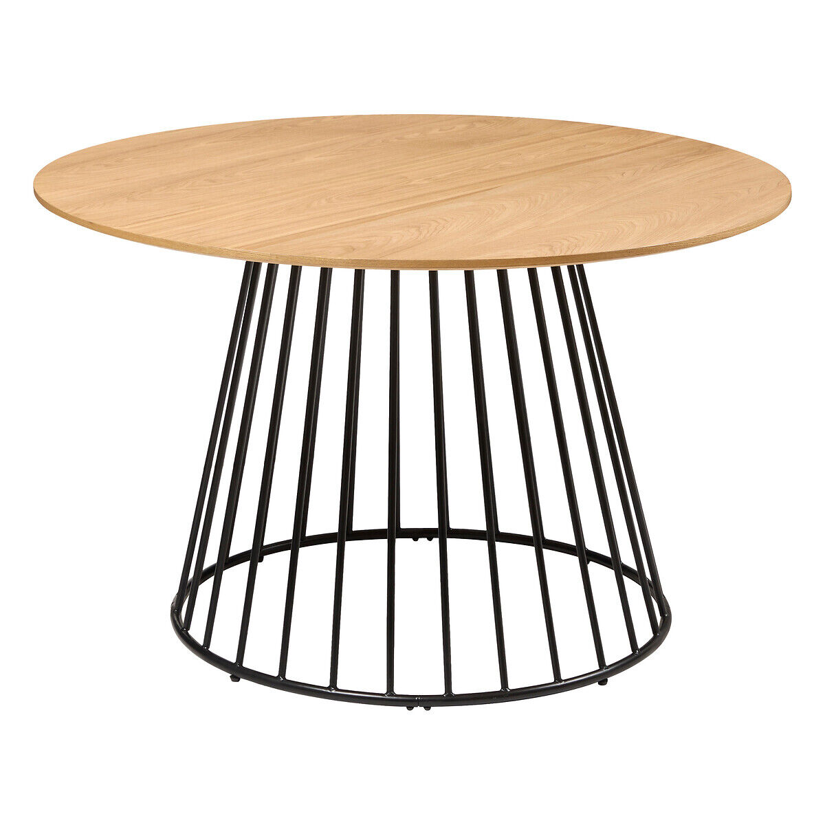 Mesa de jantar RAYO castanha em mdf e metal D120x75cm, , large