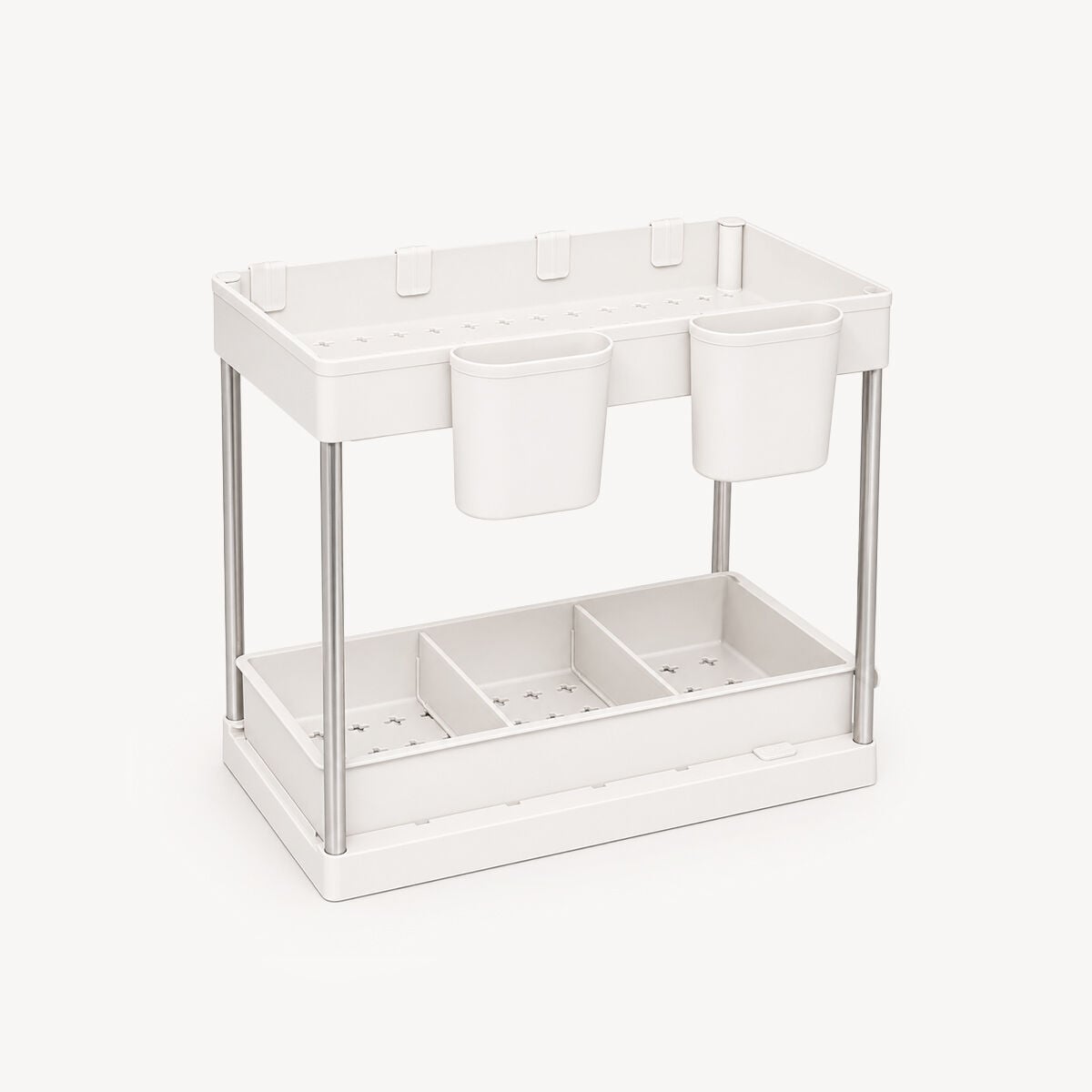 Organizador para armário bege com 2 níveis 34cm, , large
