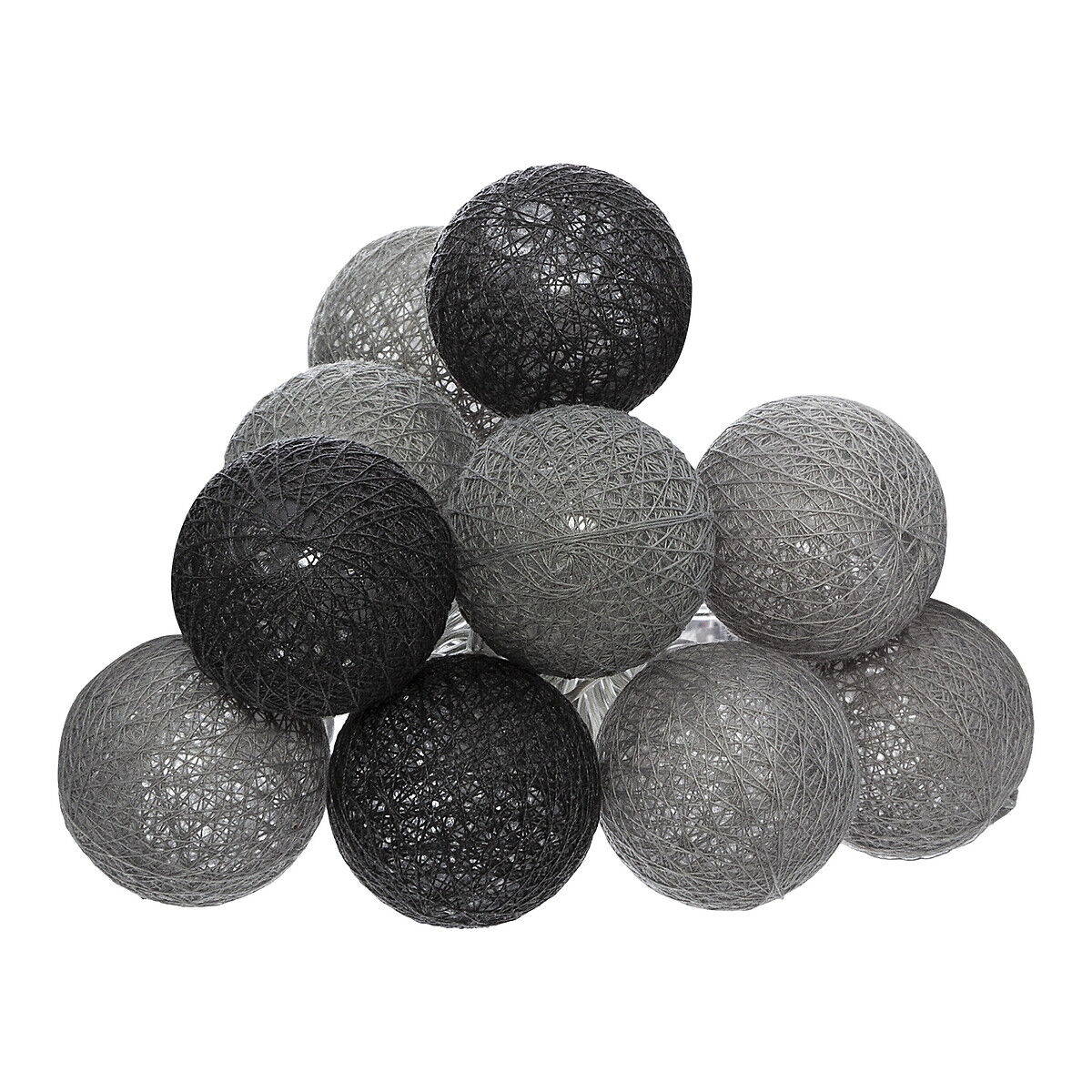 Grinalda com 10 LED cinza 165cm, , large