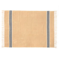 Alfombra Inuit Crudo Y Negro Con Flecos 120x160cm