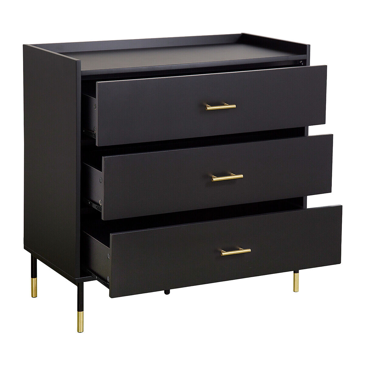 Cómoda com 3 gavetas TEDY preto, , large