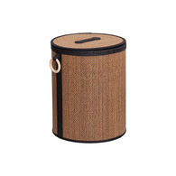 Cesta para colada con tapa y asa de madera 41cm